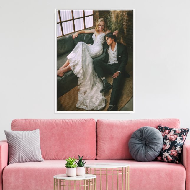 Framed Extra Large Wedding Photo Canvas Print (Insitu(LivingRoom))