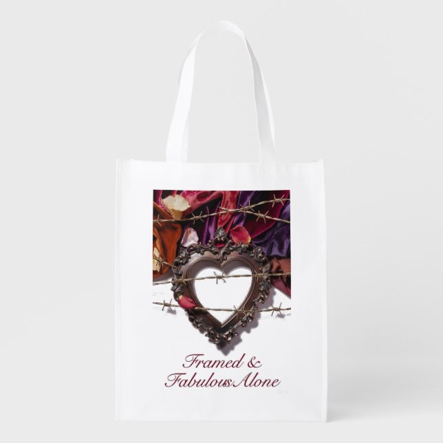 Framed & Fabulous Alone T-Shirt Grocery Bag (Front)