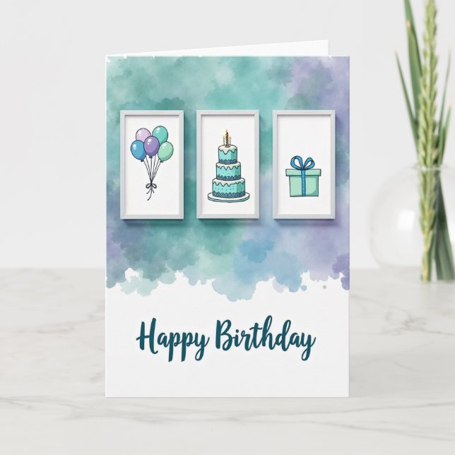 Framed Festivity Birthday Card (Front)