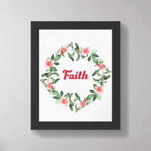 Framed Floral Pomegranate Faith Poster