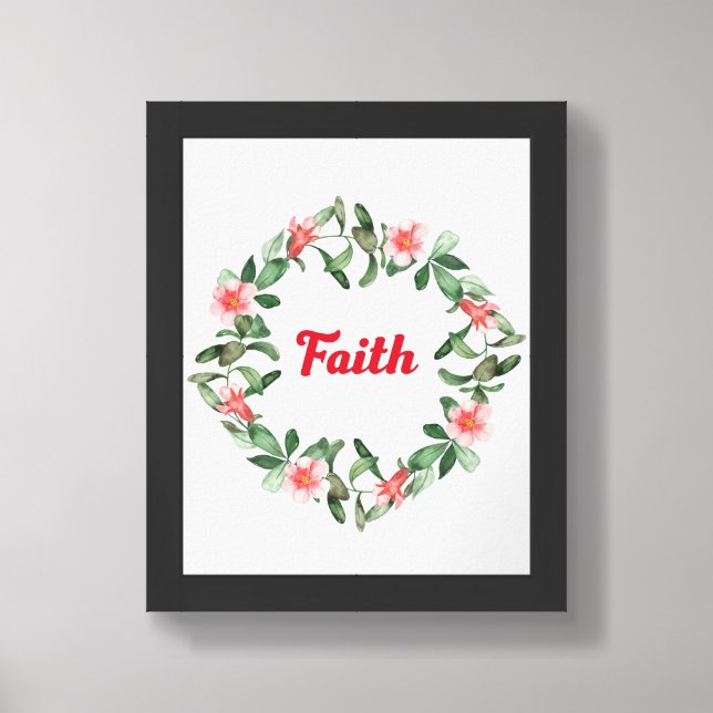 Framed Floral Pomegranate Faith Poster (Framed Front)