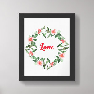 Framed Floral Pomegranate Love Themed Poster