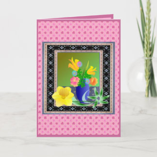 Framed Flowers Easter Card