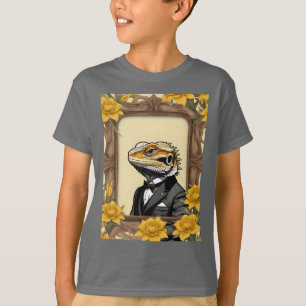 Framed Gentleman Bearded Dragon Lizard In A Tux T-Shirt