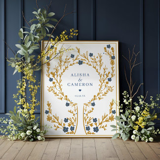 Framed Gold Fingerprint Tree Wedding Guest Book