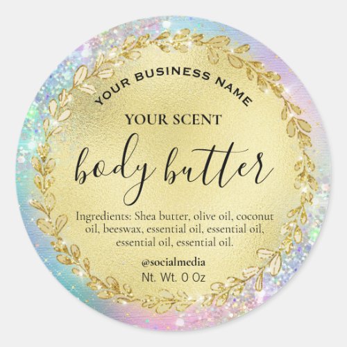 Framed Gold Leaf Cotton Candy Body Butter Labels