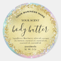 Framed Gold Leaf Cotton Candy Body Butter Labels