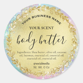Framed Gold Leaf Cotton Candy Body Butter Labels