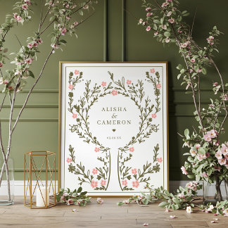 Framed Green Fingerprint Tree Wedding Guest Book