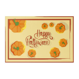 Framed greeting card Happy Halloween typography Acrylic Print