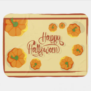 Framed greeting card Happy Halloween typography Baby Blanket