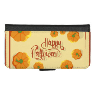 Framed greeting card Happy Halloween typography   iPhone 8/7 Wallet Case