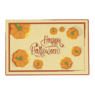 Framed greeting card Happy Halloween typography Placemat