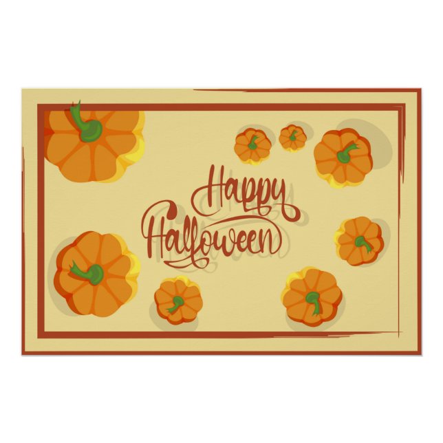 Framed greeting card Happy Halloween typography   Poster (Front)