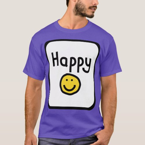 Framed Happy with Smiley Face T_Shirt