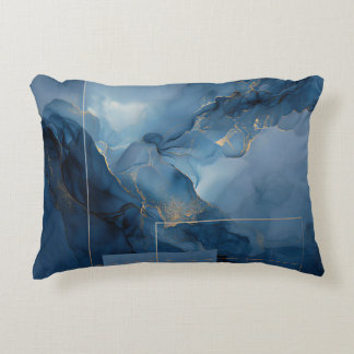 Framed Haze Blue Teal Geometric Abstract Accent Pillow