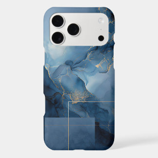 Framed Haze Blue Teal Geometric Abstract iPhone 17 Pro Max Case