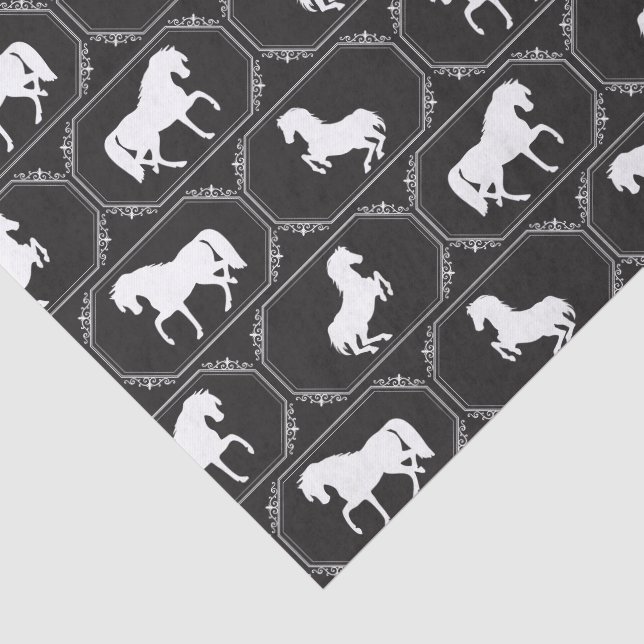 Framed Horse Silhouette Tissue Paper (Detail)