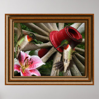 'Framed' Hummingbirds Poster