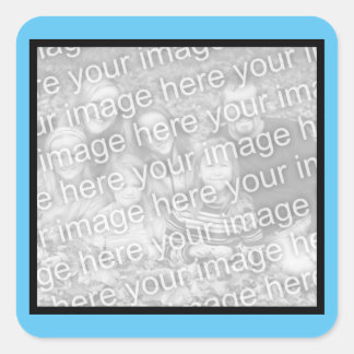 Framed in Blue Add Your Own Photo Square Sticker