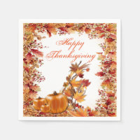 Framed In Color Autumn Leaves Thanksgiving Napkins
