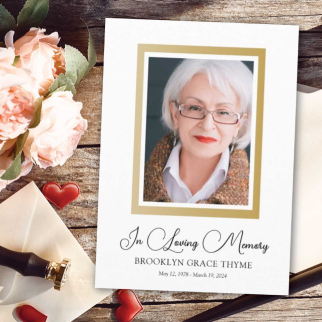 Framed in Faux Gold Photo Memorial Program (Creator Uploaded)