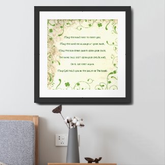 Framed May the road rise meet you Irish Blessing Art