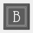 Framed Modern Monogrammed Letter Initial Gray