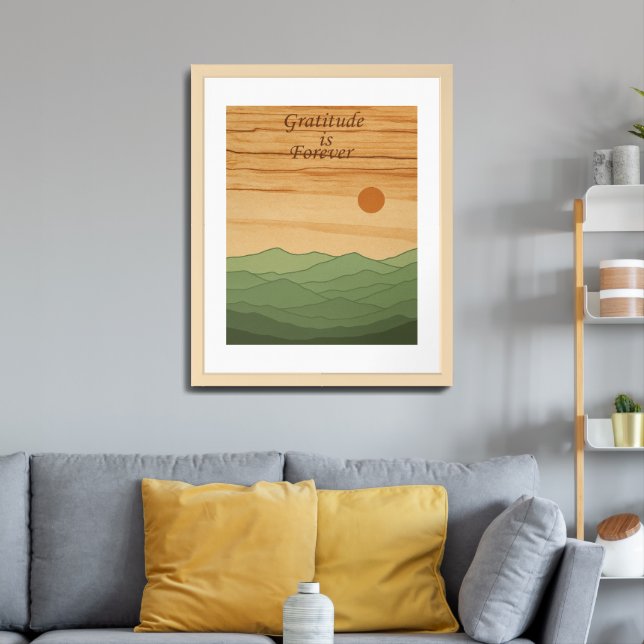Framed Mountain Sunset Print | Inspirational 24x30 (Living Room 3)