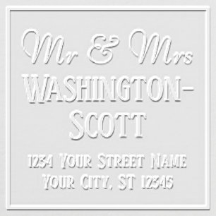 Framed Mr & Mrs 2 Row Longer Names Address #2 Embosser
