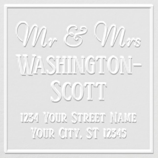 Framed Mr & Mrs 2 Row Longer Names Address #2 Embosser (Design)