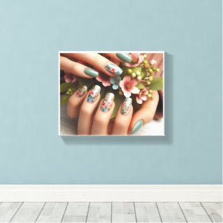 Framed Nail Art Stretched Canvas Print