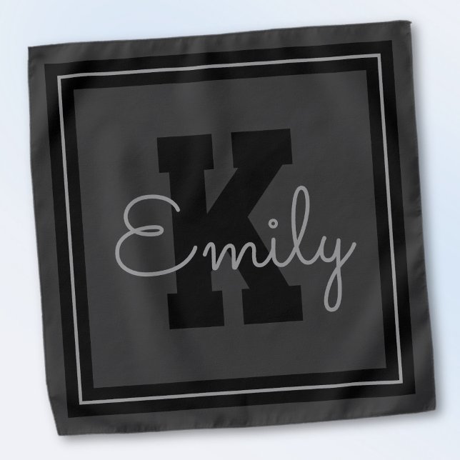 Framed Name & Monogram | Greys & Black Bandana (Creator Uploaded)