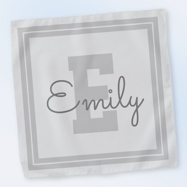 Framed Name & Monogram | Light Grey & Grey Bandana (Creator Uploaded)