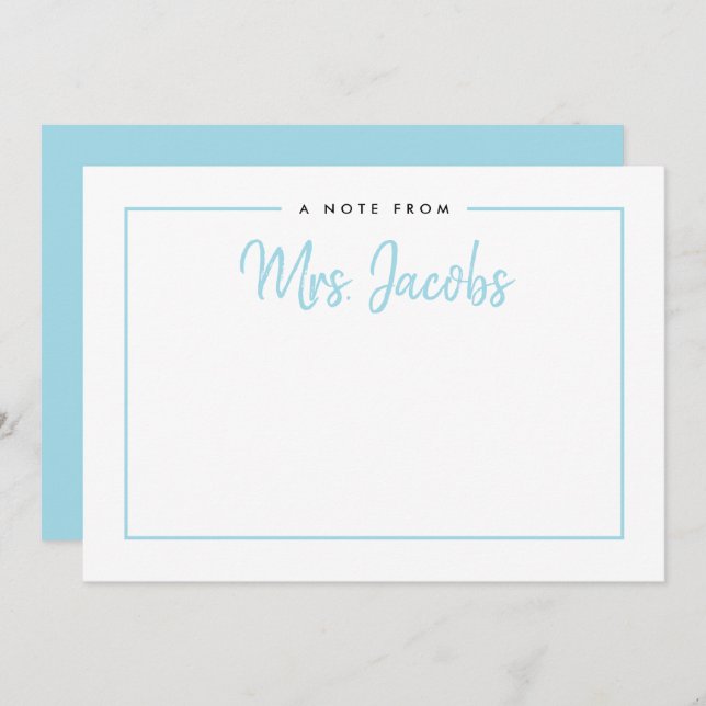 Framed Note Custom Colors Personalized Stationery Holiday Card (Front/Back)