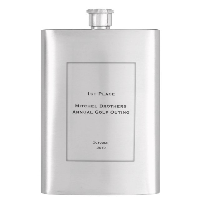 Framed Personalized Inset Classic Flask (Front)
