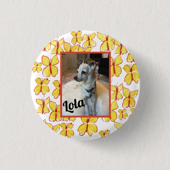 Framed Personalized Pet Photo  Button (Front)