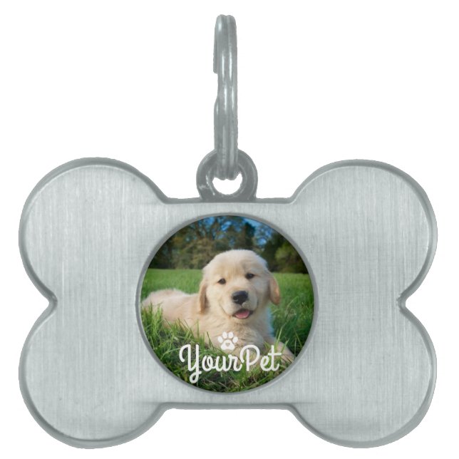 Framed Pet Paw Heart ID Tag (Front)
