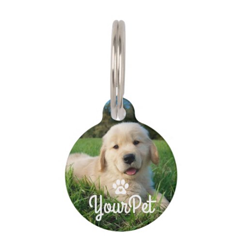 Framed Pet Photo Paw Heart ID Tag