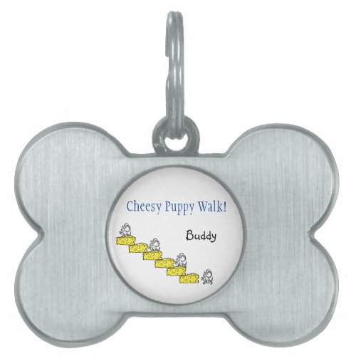 Framed Pet Tag Frogging Puppy Dog Cheesy MouseMice
