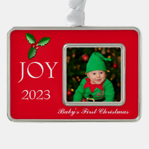 Framed Photo Ornament-Baby's First Christmas Chris Ornament