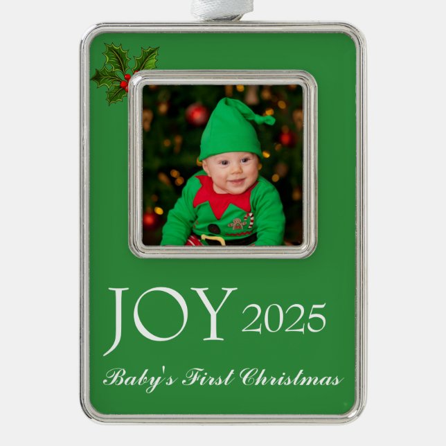 Framed Photo Ornament-Baby's First  Christmas Ornament (Front)