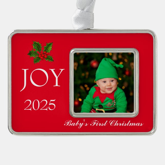 Framed Photo Ornament-Baby's First  Christmas Ornament (Front)