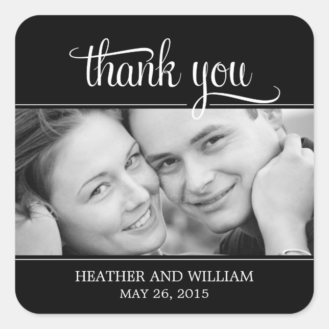 Framed Photo Wedding Favor Stickers (Front)