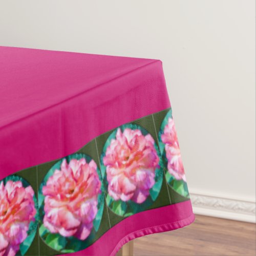 Framed Pink Rose 60 x 84 w Wine Background  Tablecloth