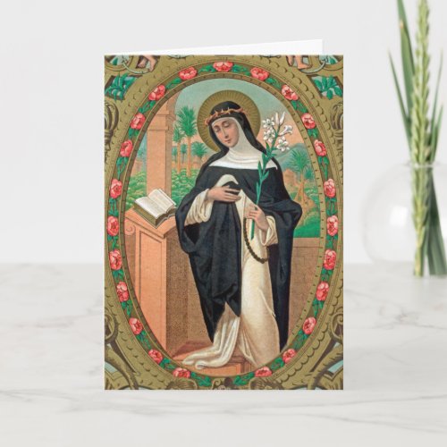 Framed Portrait of St Rose of Lima Detail K 48 Card