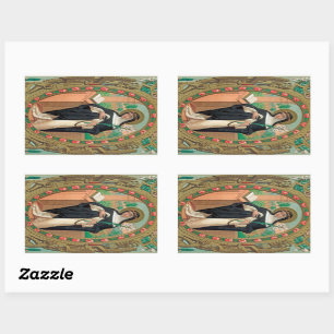 Framed Portrait of St. Rose of Lima (Detail; K 48) Rectangular Sticker