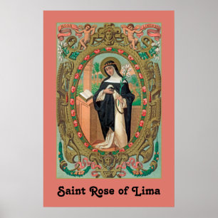 Framed Portrait of St. Rose of Lima (K 48) Poster