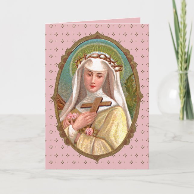 Framed Portrait of St. Rose of Lima (M 024b) Card (Front)