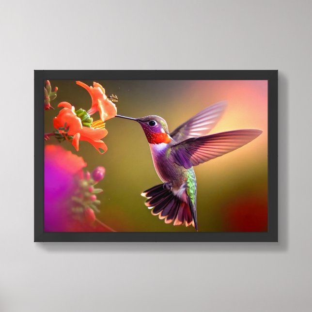 Framed Poster Art Hummingbird (Framed Front)